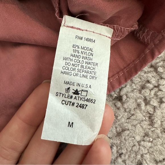 Sadie & Sage Tie-Front Crop Short Sleeve Blouse Shirt Womens S Dusty Rose - Picture 11 of 12